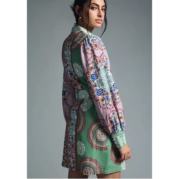 Anthropologie x Kachel Buttondown Mini Dress Multicolor Size L NWT - Picture 4 of 12